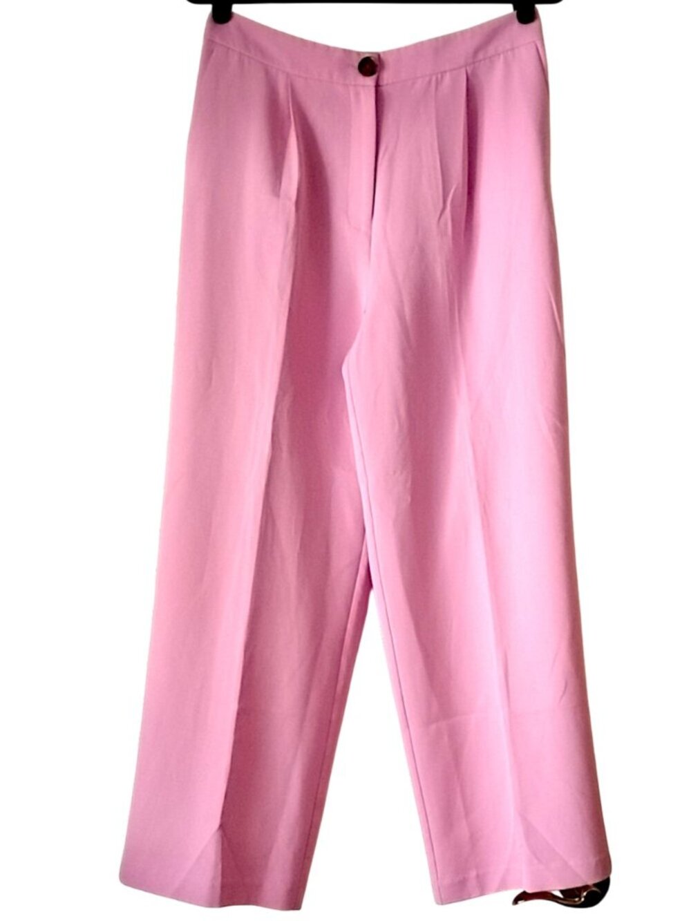 Miss Selfridge Pleated Wide Leg Slacks 6 Pink Shimmer